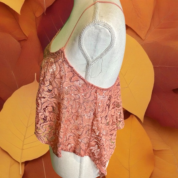 NWOT Free People Intimately ‘Best Idea’ Lace Swing Cropped Camisole in “Rose” XS - Picture 7 of 14